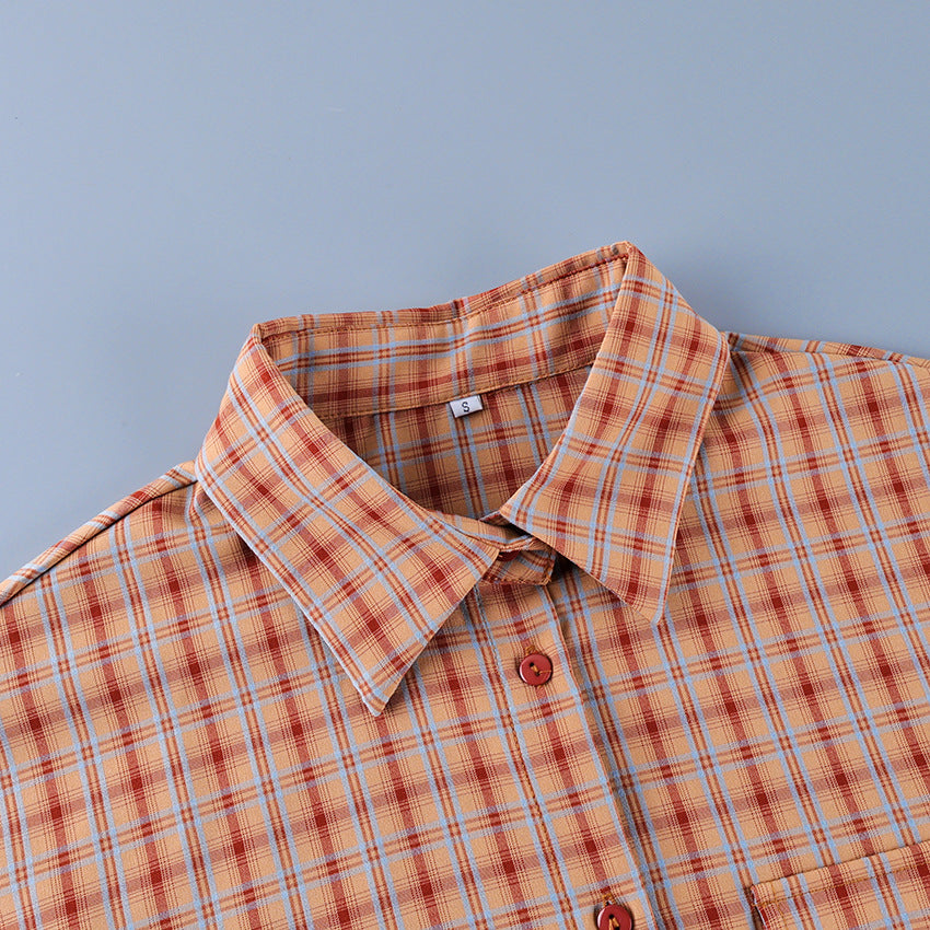 Women’s relaxed plaid long-sleeve blouse - view 9