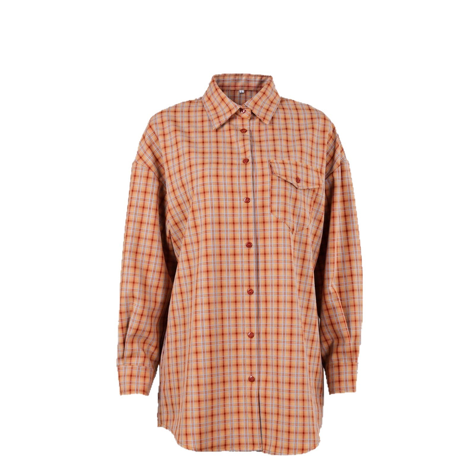 Women’s relaxed plaid long-sleeve blouse - view 5