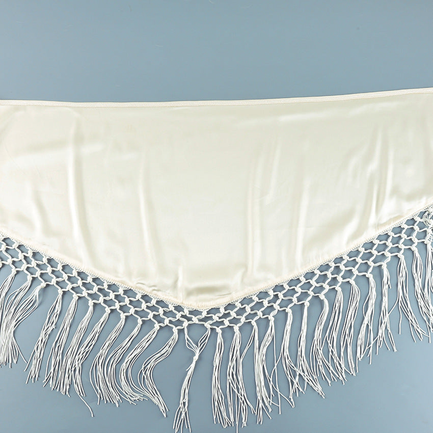 Women’s Beige Fringed Lace-Up Asymmetrical Mini Skirt