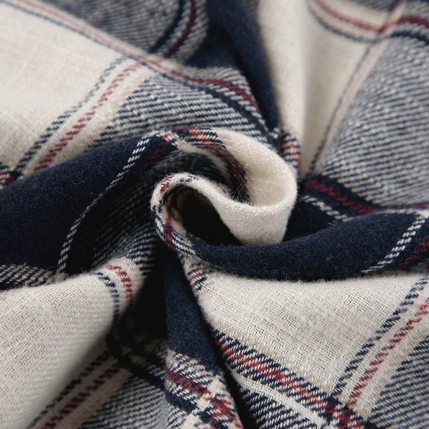 Women’s oversized cotton plaid shirt jacket - view 8